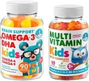 DR. MORITZ Kids Omega 3 Gummies (90 Count) and Kids Multivitamin Gummies Bundle (60 Count,) - για την Παιδική Ανοσολογική Υποστήριξη και τη Συνολική Υγεία