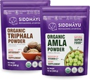 Siddhayu οργανική σκόνη Triphala - 12 oz & οργανικό συμπλήρωμα amla βοτάνων σκόνη - 12 oz