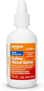   Basic Care Premium Saline Nasal Moisturizing Spray, 1.5 fl oz (Pack of 1), Clear