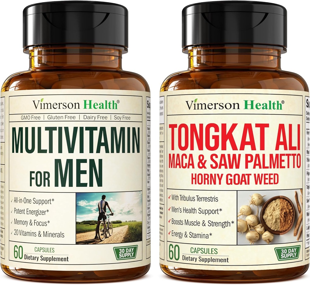 Men & Tongkat Ali for Men with Horny Goat Weed, Maca Root Toz, Tribulus Terrestris, Saw Palmetto Ekstraksiyon