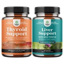 Herbal Yourroid Support Complex with L Tyrosine Bladderwrack Selenium Pure Ashwagandha and Liver Cleanse Detox & Tamir - Milk Thistle with Dandelion Root Choline Beetroot & Artichoke