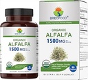 Brieofood Organic Alfalfa 1500mg, 45 μερίδες, χορτοφάγοι, χωρίς γλουτένη, 90 χορτοφαγικά δισκία
