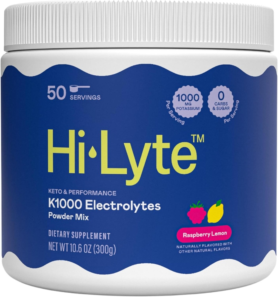Merhaba-Lyte Keto K1000 Elektrolyte Toz | Raspberry Lemon | Hydration Supplement Drink Mix | Boost Energy & Beat Leg Cramps | No Sugar, No Maltodextrin | 50 Servisler