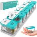 Ekstra Büyük Haftalık Pill Organizer - XL Vitamini 7 Detachable AM PM Karşılaştırmalar - Ev ve Seyahat için Portatif Tıp Hediyesi, Haftalık veya Günlük kullanım için Big Supplement Konteyner, Mint