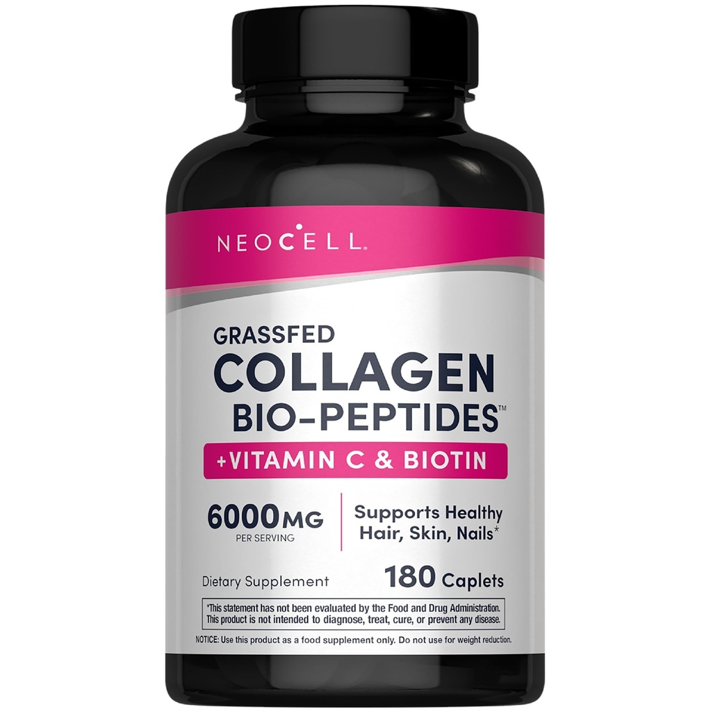 NeoCell Super Collagen With Vitamin C and Biotin, Skin, Hair and Nails Supplement, Antioksis, Tablet, 180 Kont, 1 Şişe