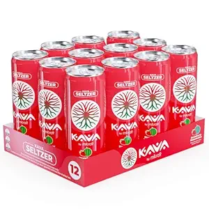 MITRA-9 İçecek Botanikleri - Strawberry Watermelon Kava Drink with Kava Root Extract - Mood Advancedr - Plantive - Doğal Calm & Clarity (12 Fl. Oz) (12)