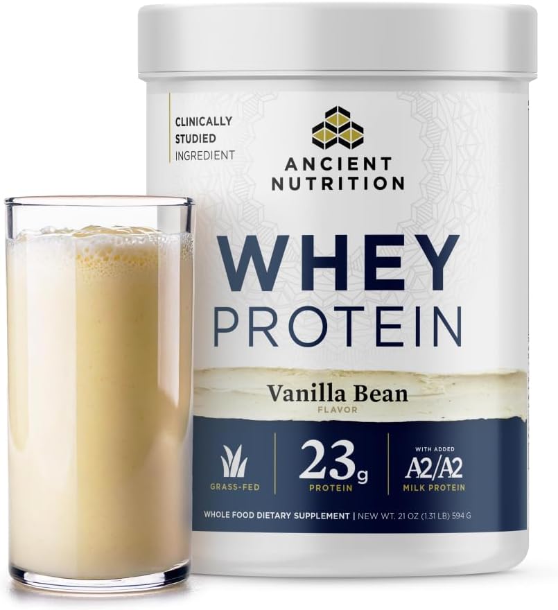 Eski Beslenme Çimi Fed Whey Protein, Vanilla Bean, 23g Protein, 20 Hizmet, Hydrolyzed Collagen,, Organik Rejeneratif A2/A2 Süt Protein
