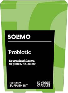 Marka - Solimo Probiyotik 10 Milyar CFU Lactobacillus Rhamnosus, 30 Veggie Capsules, One Moon Supply