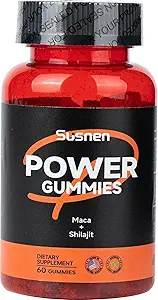 Power Gummies, με maca και shilajit, Inositol Gummies, Strengthens Το σώμα και προωθεί την απορρόφηση, Shilajit καθαρό οργανικό Ιμαλαΐων (60 Gummies)