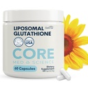 Core Med Science Liposomal Glutathione Supplement (500 mg, 60 Capsules) - Pure Reduced Setria with Phospholipid Kompleksi - Antioksi Supplement for Energy, Brain Health, Skin & Liver Health
