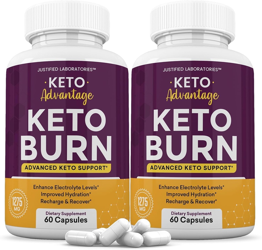 Justified Laboratories (2 Pack Keto Avantajı Keto Burn Pills 1275MG Yeni & Geliştirilmiş Formula Contains Apple Cider Vinegar Ekstra Virgin Zeytinyağı Toz Yeşil Çay Broşürü 120 Capsules