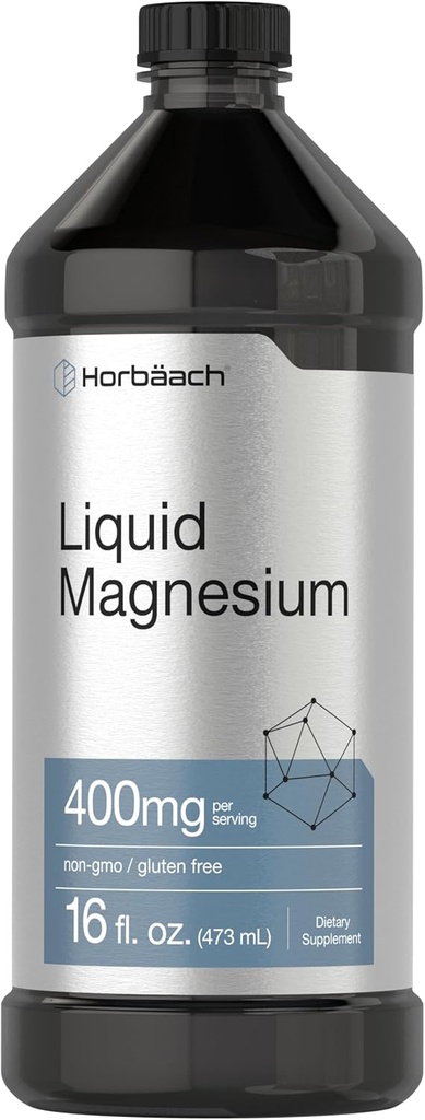 Horbaach Liquid Magnezyum 16 fl oz | Vital Trace Minerals Kompleks | Sulfate, Lityum ve Boron | Vegetarian, Non-GMO & Gluten Free Supplement Supplement
