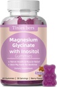 Magnezyum Glycinate Gummies 400 mg, w/Inositol 500 mg for Women, Mineral & VIT B8 for Sleep, Stress & Muscle Relief, Metabolism Health, Sugar Free, No Melatonin, Gluten Free, Non GMO, Vegan, Pectin, 60 mg