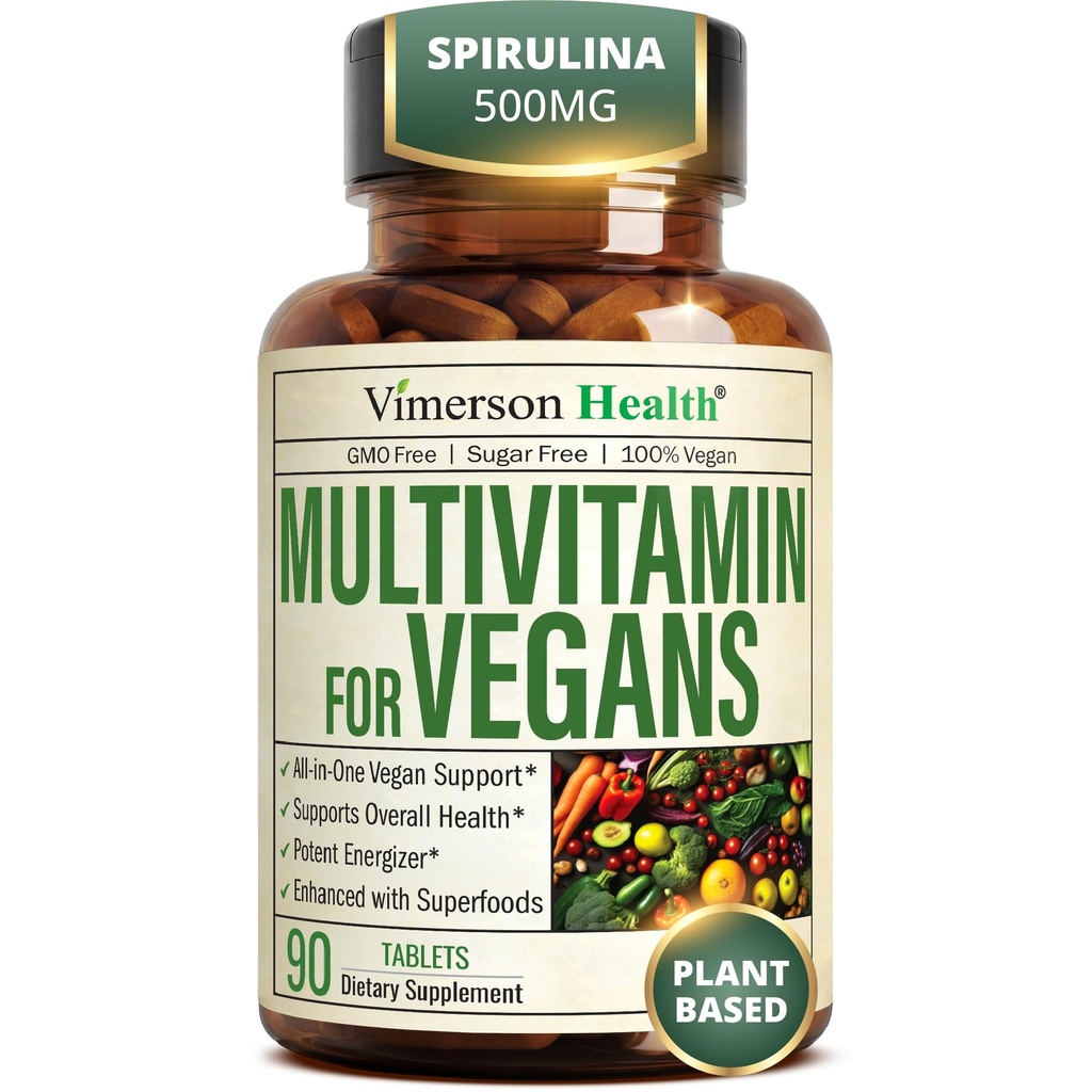 Kadınlar ve Erkekler için Vegan Multivitamin - Essential Multivitamins & Multiminerals 90 Tabletler B12, A, D, C, çinko, Magnezyum & Total Body Wellness için Daha Fazla - 23 Key Nutrients & Vitamins & Vitamins
