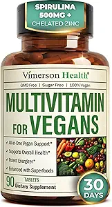 Vegan Multivitamin for Women & Men - Απαραίτητες Πολυβιταμίνες & Multiminerals 90 Δισκία με Βιταμίνη Β12, Α, D, C, Ψευδάργυρο, Μαγνήσιο & Περισσότερα για την ολική ευεξία του σώματος - 23 Βασικά θρεπτικά συστατικά & Βιταμίνες