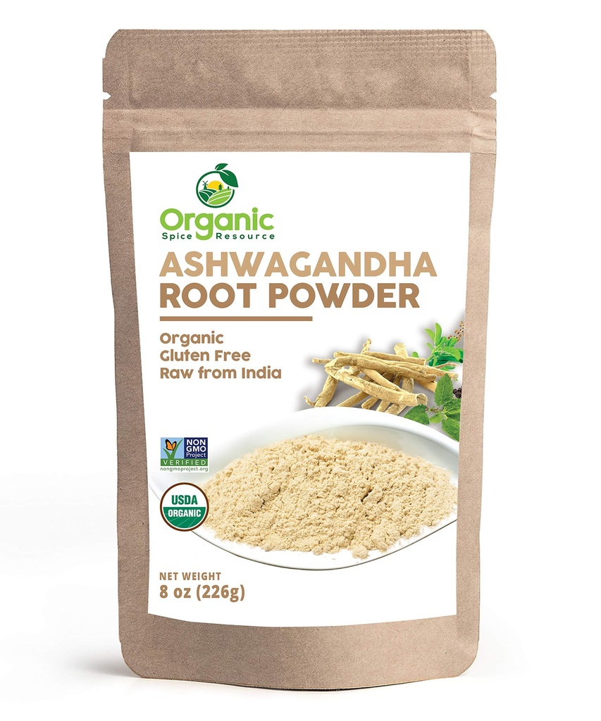 Organik Ashwagandha Root Toz -8 Ounce | Lab Saflık için Test Edildi | Reseal Kraft Bag,Non-GMO, Hint BTC, Withania Somnifera -% 100 Raw from India, by SHOPOSR (8 oz)