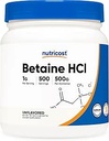 Nutricost Betaine HCl Toz 500 Grams - Gluten Free, Non-GMO