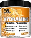 Evlution Beslenme HDRAMINO Complete Hydration Multiplier, All 6 Electrolytes, Vitamin C & B, Akışkanlar, Vitamin Su, Endurance, Recovery, Antioksis, 30 Serve, Orange Mango