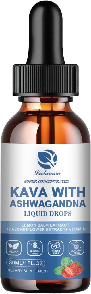 Lukaree (2 Pack) Kava Root Extract Supplement - High Concentration Kava w/Ashwagandha, Lemon Balm, Valerian Root for Immune & General Health - Vegan, Alkol Özgür