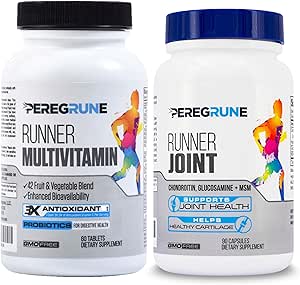 Multivitamin & Ortak Destek Supplement – Antioksis, Vitamin B Kompleksi, Sağlık Için Probiyotikler, Enerji, Endurance, Recovery - Glucos Chondroitin, MSM – GMP Run Supplements, Vitamin B Kompleks, Probiyotikler