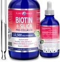 Vegan Liquid BIOTIN, Silica Pro-Collagen 12.500mcg. Sağlıklı Saçları Destekler, Glowing Skin, Güçlü Nails. Boost Energy. Erkekler ve Kadınlar için - Teşvik edilen Formula. Natural Cherry Flavor. 4oz