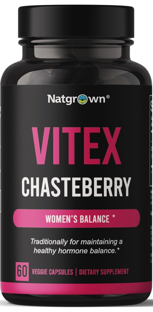 Natgrough Vitex Chasteberry συμπλήρωμα για τις γυναίκες 1, 000 mg - Agnus Castus Chaste Tree Vitex Berry Extract Κάψουλες - 60 Ct