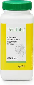Hayvanlar için Pet-Tabs Multivitamin ve Mineral Supplement, Chewable Tablet, 60 Kont Şişe