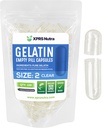 XPRS Nutra Boyutu 2 Boş Kapsüller - 100 Kont Clear Boş Gelatin Capsules - Pills DIY Capsule - Pure Bovine Pill Gel Caps For Do-It- Yourself Supplements