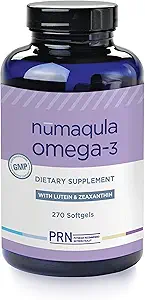 PRN nūmaqula Omega 3 Supplement - 270 Softgels, 90-Day Supply - Re-Esterified Omega 3 Triglyceride Form with Lutein & Zeaxanthin - 1400 mg DHA & 400 mg EPA for Macular & Retina Destek