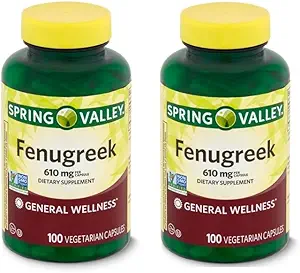 Spring Valley Fenugreek Diyeter Supplement, 610 mg, 100 Kont (Pack of 2)
