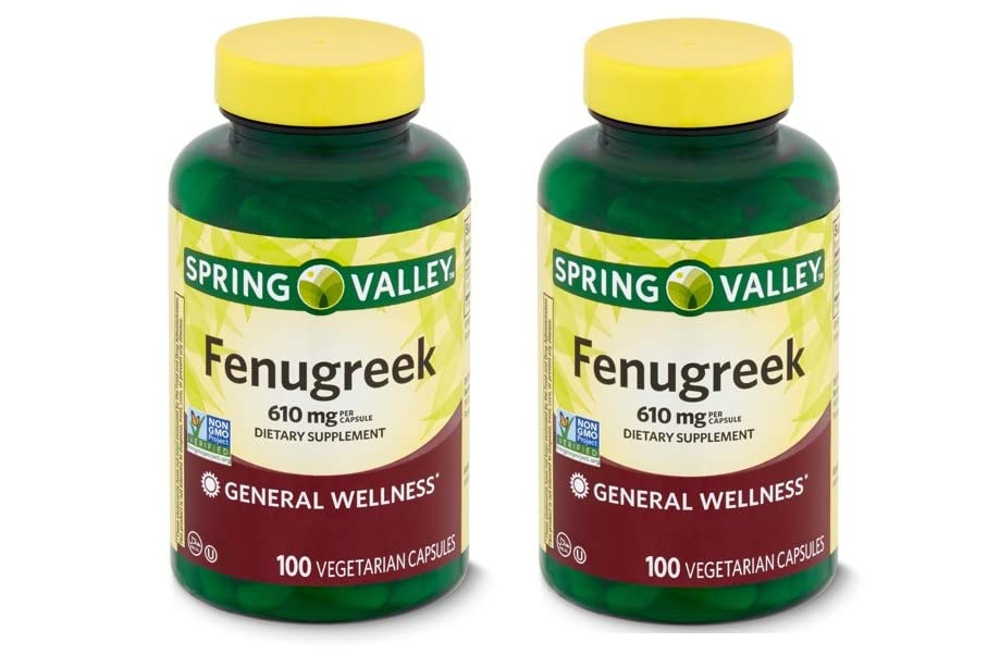 Spring Valley Fenugreek Diyeter Supplement, 610 mg, 100 Kont (Pack of 2)