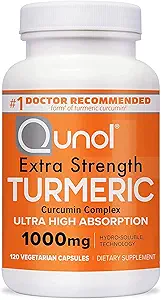 Qunol Turmeric Curcumin Supplement, Turmeric 1000 mg Ultra High Aborpsiyon, Ortak Destek Tamam, Ekstra Güçlü Turmeric Capsules, 2 Ay Supply, 120 (Pazar 1)
