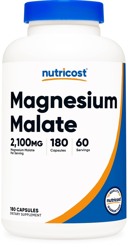 Nutricost Magnezyum Malate 2,100 mg, 180 Capsules - Vegetarian, Non-GMO, Gluten Free