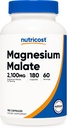 Nutricost Magnezyum Malate 2,100 mg, 180 Capsules - Vegetarian, Non-GMO, Gluten Free