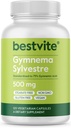 BESTVITE Gymnema Sylvestre 500mg (120 Vegetarian Capsules) - Standardized to 75% Gymnemic Acid - No Stearates - No Fillers - No Flow Agents- Vegan - Non GMO - Gluten Free