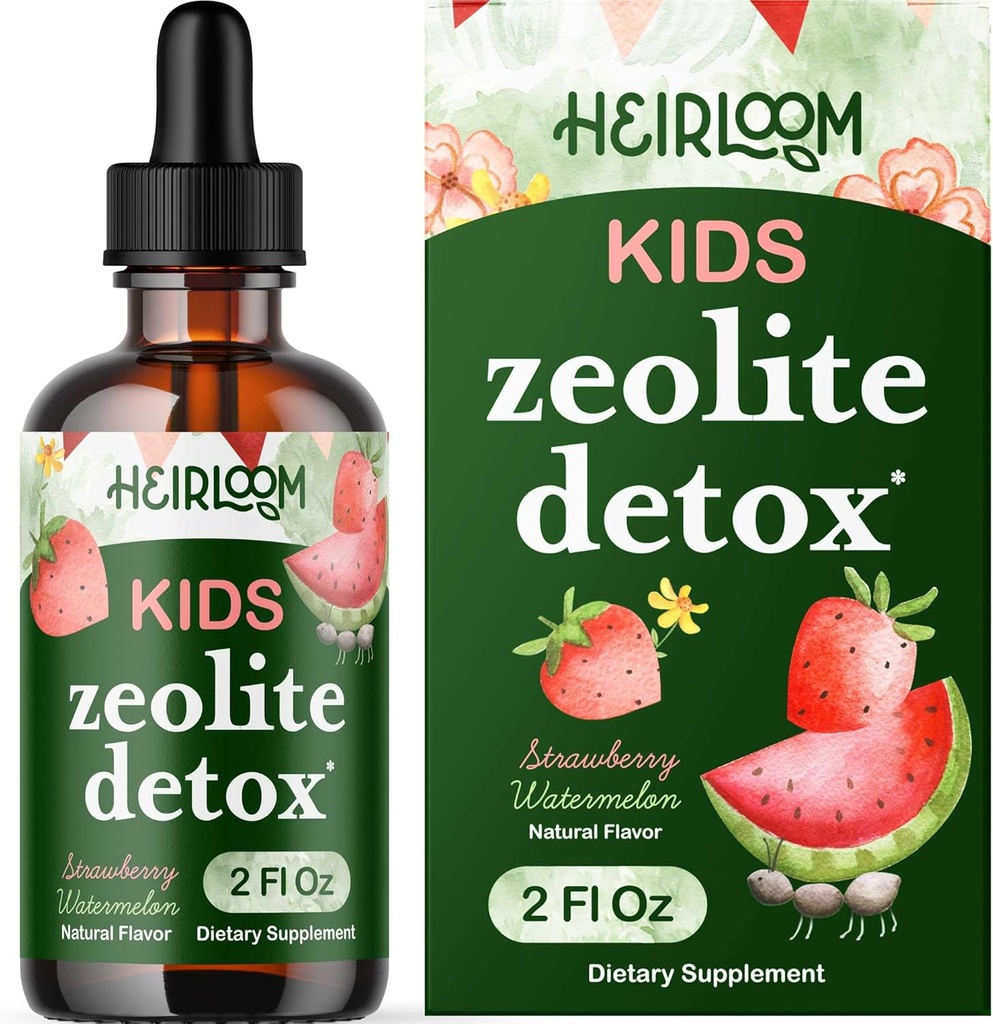 Çocuklar için Zeolit Detox - Grafik Günlük Temiz ve Konuşma Desteği Metilated B12 & Vitamin D - Çocuklar Clinoptilolit Zeolite Drops Detox Cleanse Supplement 2oz