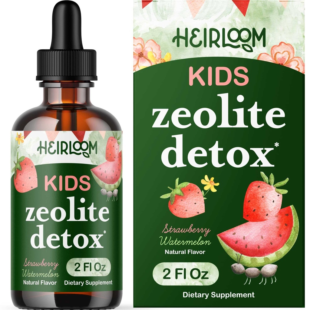 Çocuklar için Zeolit Detox - Grafik Günlük Temiz ve Konuşma Desteği Metilated B12 & Vitamin D - Çocuklar Clinoptilolit Zeolite Drops Detox Cleanse Supplement 2oz