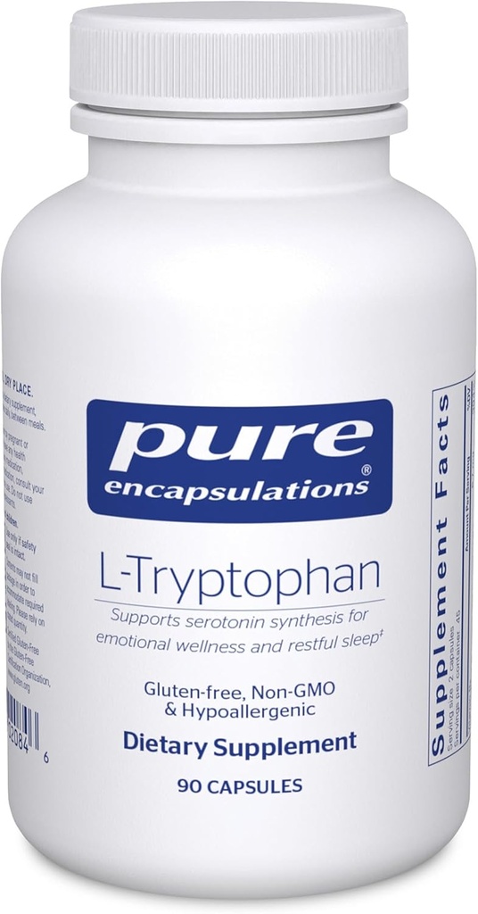 Pure Encapsulations L-Tryptophan | Vakumlama için Amino Asit Supplement, Serotonin Support, PMS ve Sleep* | 90 Capsules