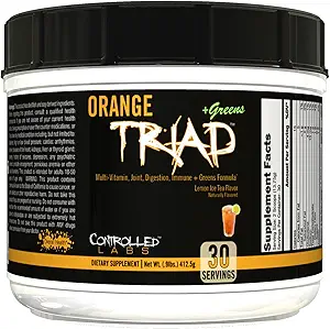 CONTROLLED LABS Orange Triad Plus Erkekler ve Kadınlar için Yeşiller, 30 Genel Sağlık için Demir Ücretsiz Spor Tamam, Multivitamin, Digestion, Immune System ve Ortak Sağlık