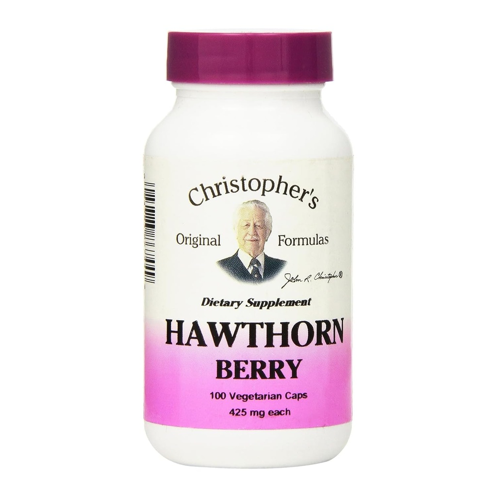 Christopher's Original Formulas Hawthorn Capsule Capsules, Herbal Supplement for Heart & Cardiovascular Wellness, 100 Capsules