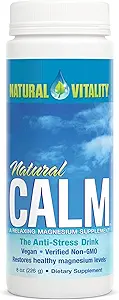 Natural Vitality Calm, Magnesium Citrate Supplement, Anti-Stress Drink Mix Powder, Unflavored - 8 Ounce (Packaging May Vary)