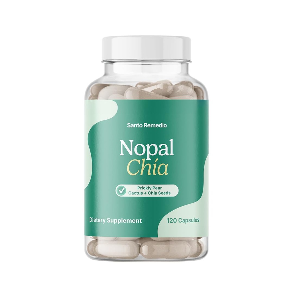 Santo Remedio Nopal Chia, Prickly Pear Cactus ve Chia Toz Diyeter Tamam, Klinik olarak Proven Malzemeler, Gluten Free, Non-GMO, No Eklenmiş Şeker, 120 Capsules, 60 Konteynerler Per