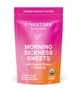 Pink Stork Morning Hastaness Sweets, Organik Mango Ginger Candy, Sabah Hastalığı Için B6 Vitamini, Hareket Hastalığı, Prenatal Kalpburn - Gecikme Sahipleri - 30 Daha Fazla İnce Bırakmalıdır