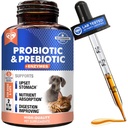 Probiyotiks & Prebiyotiks with Enzymes for Dogs and Cats - Digestive Gut Flora Health Pet Food Supplements - Constipation & Diarrhea and Gas Home Remedy - Upset Stomach Relief - Made in USA