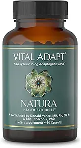 Natura Health Products Vital Adapt Supplement - Καθημερινή Nourishing Adaptogenic Tonic for Endocrine Function Support - Διαθέτει Rhodiola, Ashwagandha, Cordyceps, Reishi (60 κάψουλες)