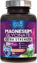 Magnezyum Glycinate 250 mg -% 100 Chelated Magnezyum for Max Abors - Sleep Support, Muscle, Nerves, Bone & Heart Health Support, Best Mag Supplement, Vegan Non-GMO, 3rd Party Tested - 180 Tabletler
