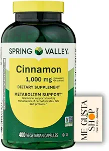 Spring Valley Cinnamon 1000 mg Diyeter Supplement, Pill Organizer ile 400 Kont Capsules
