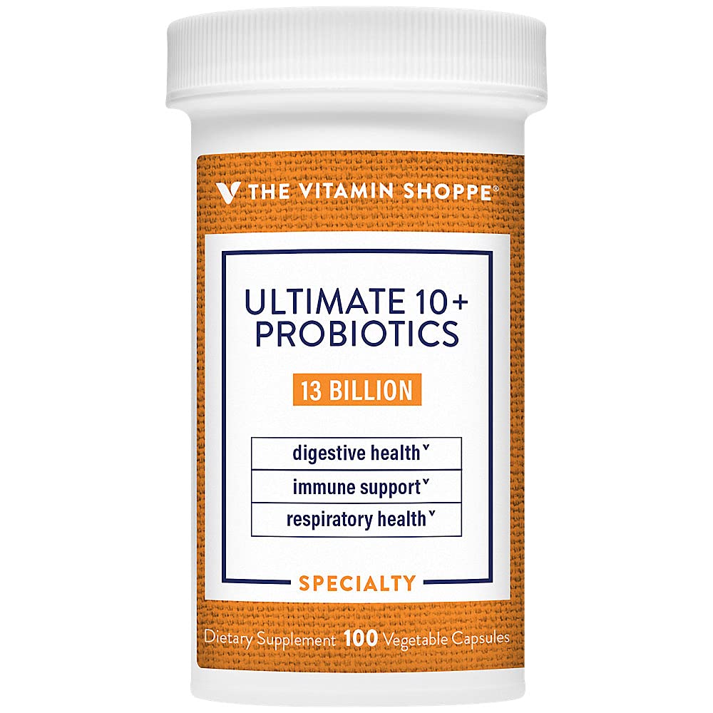 The Shoppe Ultimate 10+ Probiyotiks, Digestive Health için 13 Milyar CFUs, Immune Support and Respiratory Health (100 Sebze Capsule)