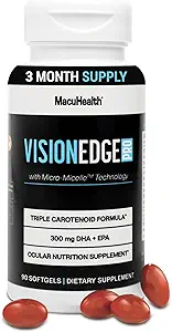 Sporcular için Göz Tamamı; Lutein, Zeaxanthin ve Meso-Zeaxanthin, Eye Supplements Omega 3, Essential Carotenoids for Eyes - (90 Softgels, 3 Ay Supply)