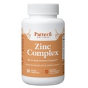 Pattern Wellness Zinc Complex – Supports Immune, Skin & Digestive Health – High Absorption Zinc with Vitamin C, Probiotics & Natural Blends – 30 Vegan Capsules